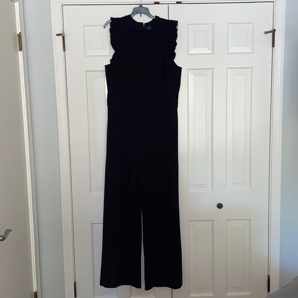 KAARI blue black jumpsuit. Size 14.